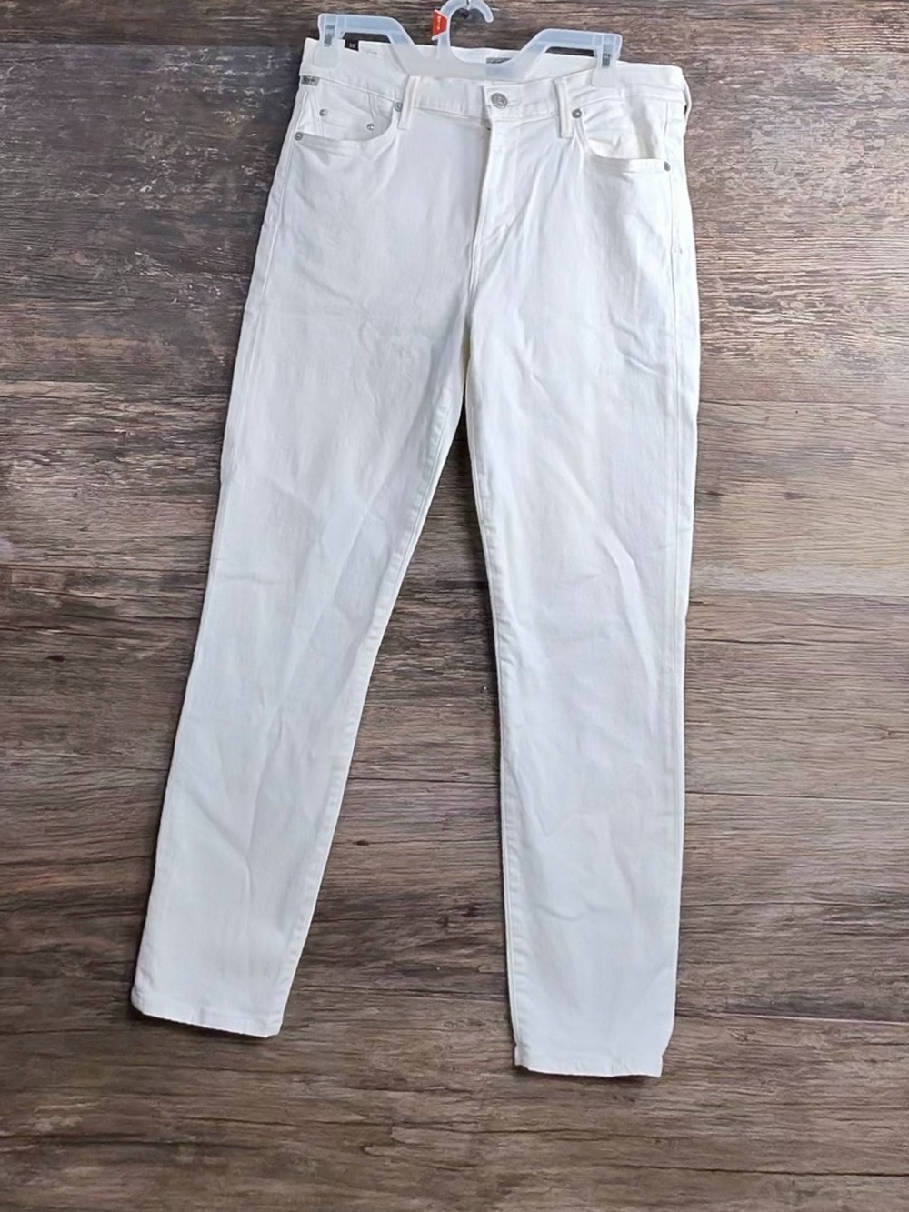 Citizens Of Humanity White High-Rise High‎ Rise Skinny Crop Straight Jeans